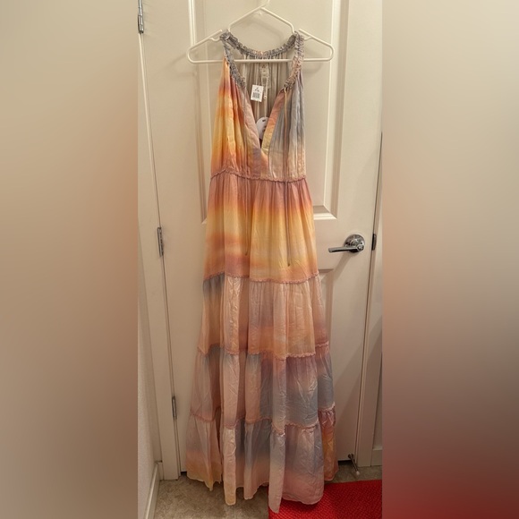 Anthropology PQ Swim Tiered Ruffle Maxi Dress, M/L - Picture 3 of 5